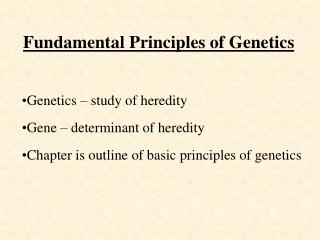 Fundamental Principles of Genetics