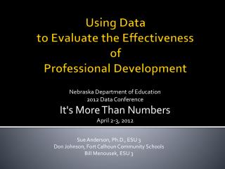 Using Data to Evaluate the Effectiveness of Professional Development