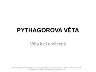 PYTHAGOROVA VĚTA