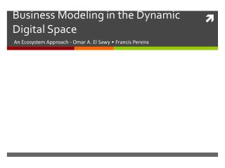 Business Modeling in the Dynamic Digital Space