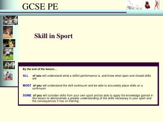 Skill in Sport