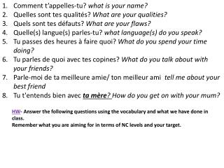 Comment t’appelles-tu ? what is your name?
