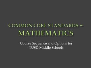 Common Core Standards – Mathematics