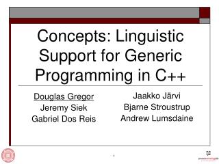 Concepts: Linguistic Support for Generic Programming in C++