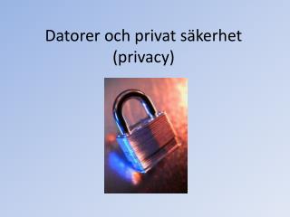 Datorer och privat säkerhet (privacy)