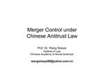 Merger Control under Chinese Antitrust Law