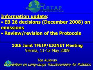 Information update : EB 26 decisions (December 2008) on emissions