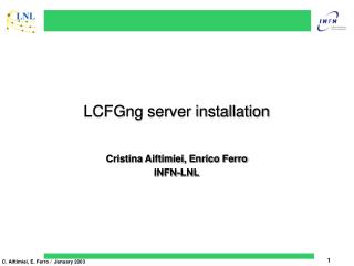 LCFGng server installation