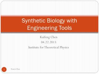 Synthetic Biology with Engineering Tools