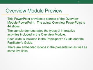Overview Module Preview