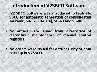 Introduction of V2SBCO Software