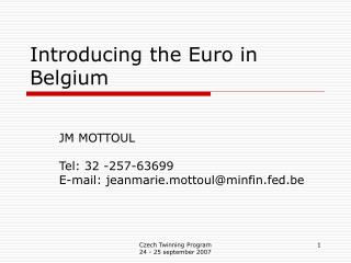 Introducing the Euro in Belgium