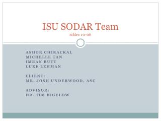 ISU SODAR Team sddec 10-06