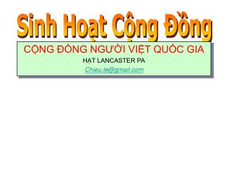 CỘNG ĐỒNG NGƯỜI VIỆT QUỐC GIA HẠT LANCASTER PA Chieu.le@gmail