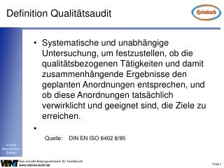 Definition Qualitätsaudit