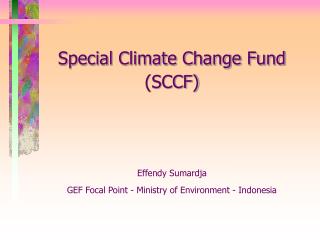 Special Climate Change Fund (SCCF) Effendy Sumardja