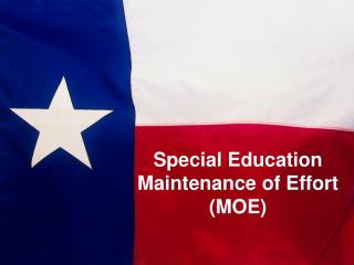 Special Education Maintenance of Effort (MOE)