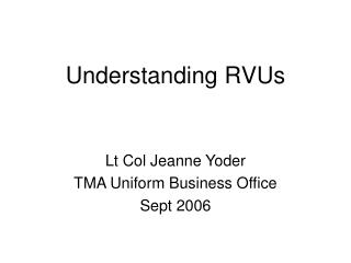 Understanding RVUs