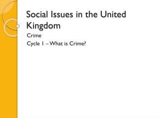 Social Issues in the United Kingdom