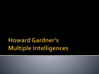 Howard Gardner’s Multiple Intelligences