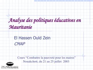 Analyse des politiques éducatives en Mauritanie