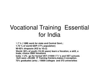 Vocational Training Essential for India