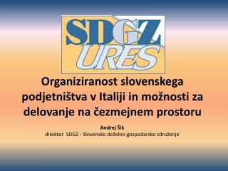 Andrej Šik direktor SDGZ - Slovensk o deželn o gospodarsk o združenj e