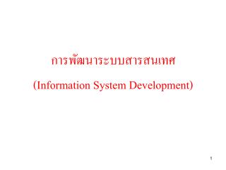 การพัฒนาระบบสารสนเทศ (Information System Development)