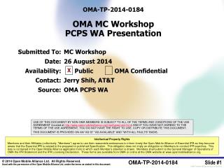 OMA-TP-2014-0184 OMA MC Workshop PCPS WA Presentation