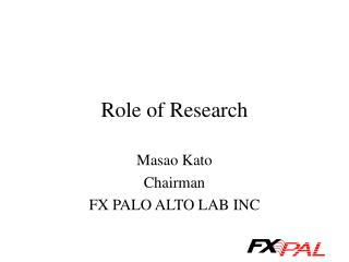 Role of Research