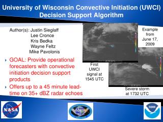 University of Wisconsin Convective Initiation (UWCI) Decision Support Algorithm