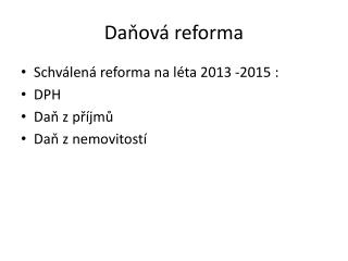 Daňová reforma