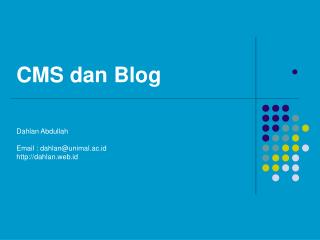 CMS dan Blog