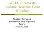 AODA, Tobacco and Violence Prevention Grant Workshop