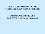 LICEO SCIENTIFICO STATALE LEONARDO da VINCI di FIRENZE