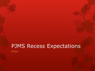 PJMS Recess Expectations