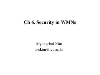 Ch 6. Security in WMNs