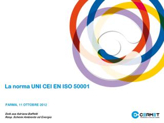La norma UNI CEI EN ISO 50001