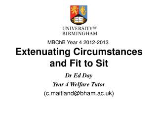 Extenuating Circumstances and Fit to Sit