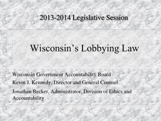Wisconsin’s Lobbying Law