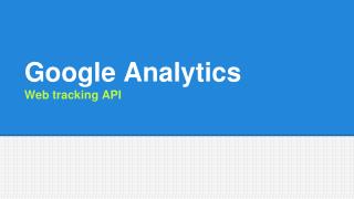 Google Analytics Web tracking API