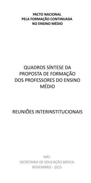 MEC SECRETARIA DE EDUCAÇÃO BÁSICA NOVEMBRO - 2013