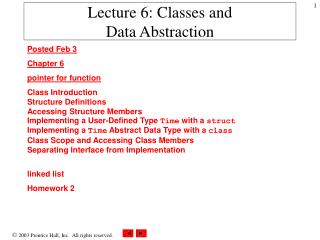 Lecture 6: Classes and Data Abstraction
