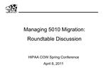 Managing 5010 Migration: Roundtable Discussion