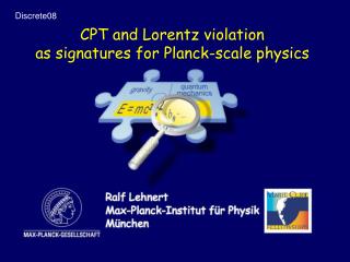 CPT and Lorentz violation as signatures for Planck-scale physics
