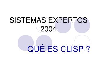SISTEMAS EXPERTOS 2004