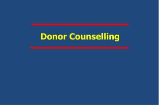 Donor Counselling