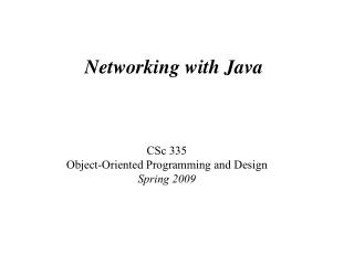 Networking with Java