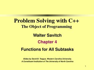 Problem Solving with C++ The Object of Programming