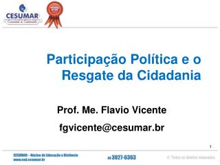 Participação Política e o Resgate da Cidadania